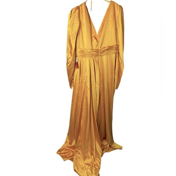 NWT MAC DUGGAL A-line Satin elegant train gown size 12 - Picture 10 of 10